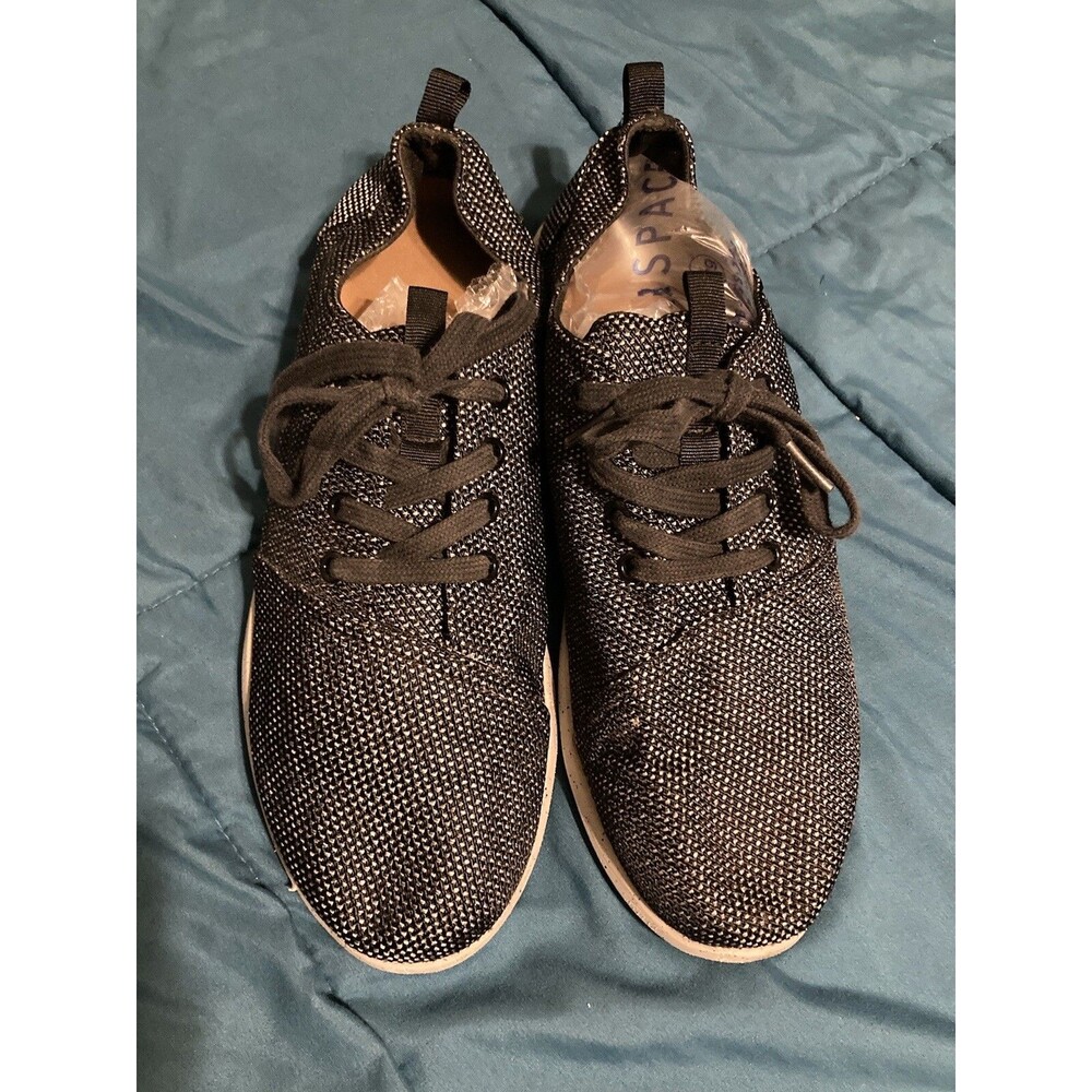 Toms Shoes Men's Size 10 Black White Sneaker Lace Up Casual Fabric - Picture 4 of 11